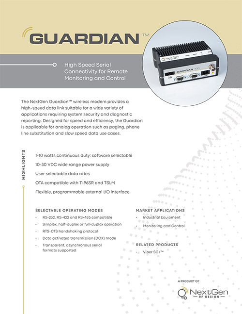 NextGen RF Design Guardian Literature NextGen RF Design Guardian Literature