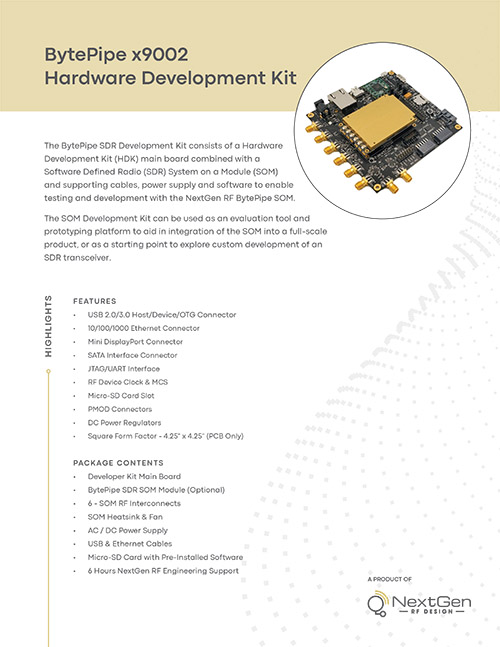 NextGen RF Design BytePipe Hardware Development Kit Product Brief NextGen RF Design BytePipe Hardware Development Kit Product Brief