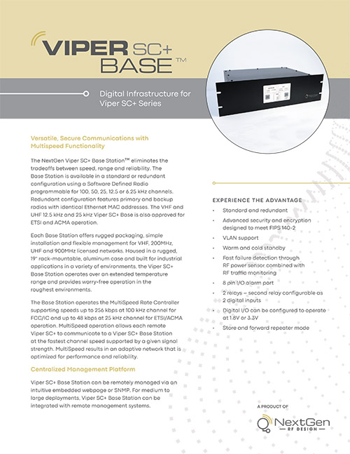 NextGen RF Design Viper SC+ Base Literature  NextGen RF Design Viper SC+ Base Literature