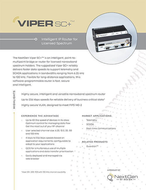 NextGen RF Design Viper SC+ Literature  NextGen RF Design Viper SC+ Literature